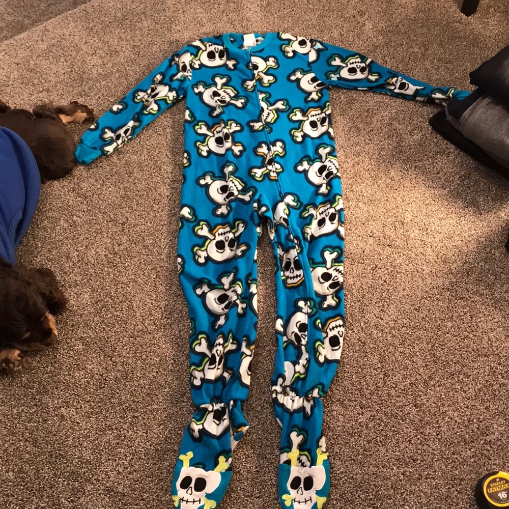 Skull footie pajamas UNISEX ADULT SMALL